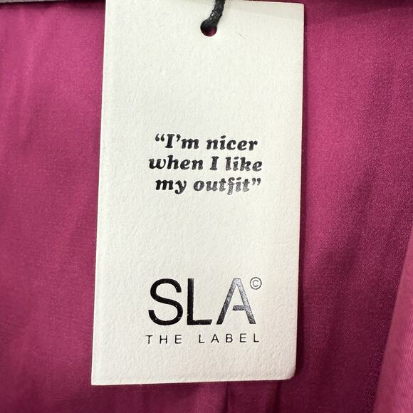SLA The Label Olivia Oversized Satin Blazer Size XL Magenta Pink NWT - Picture 10 of 13